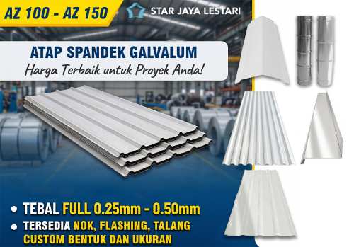 Distributor atap spandek galvalum Jakarta kualitas AZ100 AZ150 harga pabrik terbaru 2026